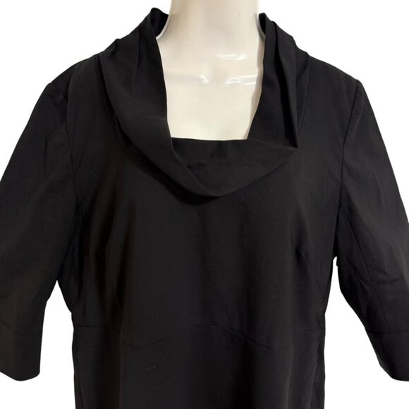 J Crew Cowl Neck Black Sheath Dress SZ 14 Cocktail Formal Dressy - Picture 7 of 8